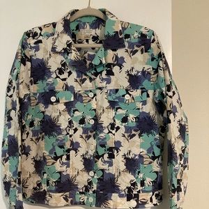 Christopher & Banks Pond Frond Abstract Jacket